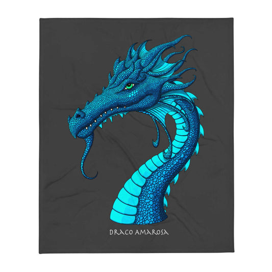 amarosa dragon throw blanket grey by stormseye design