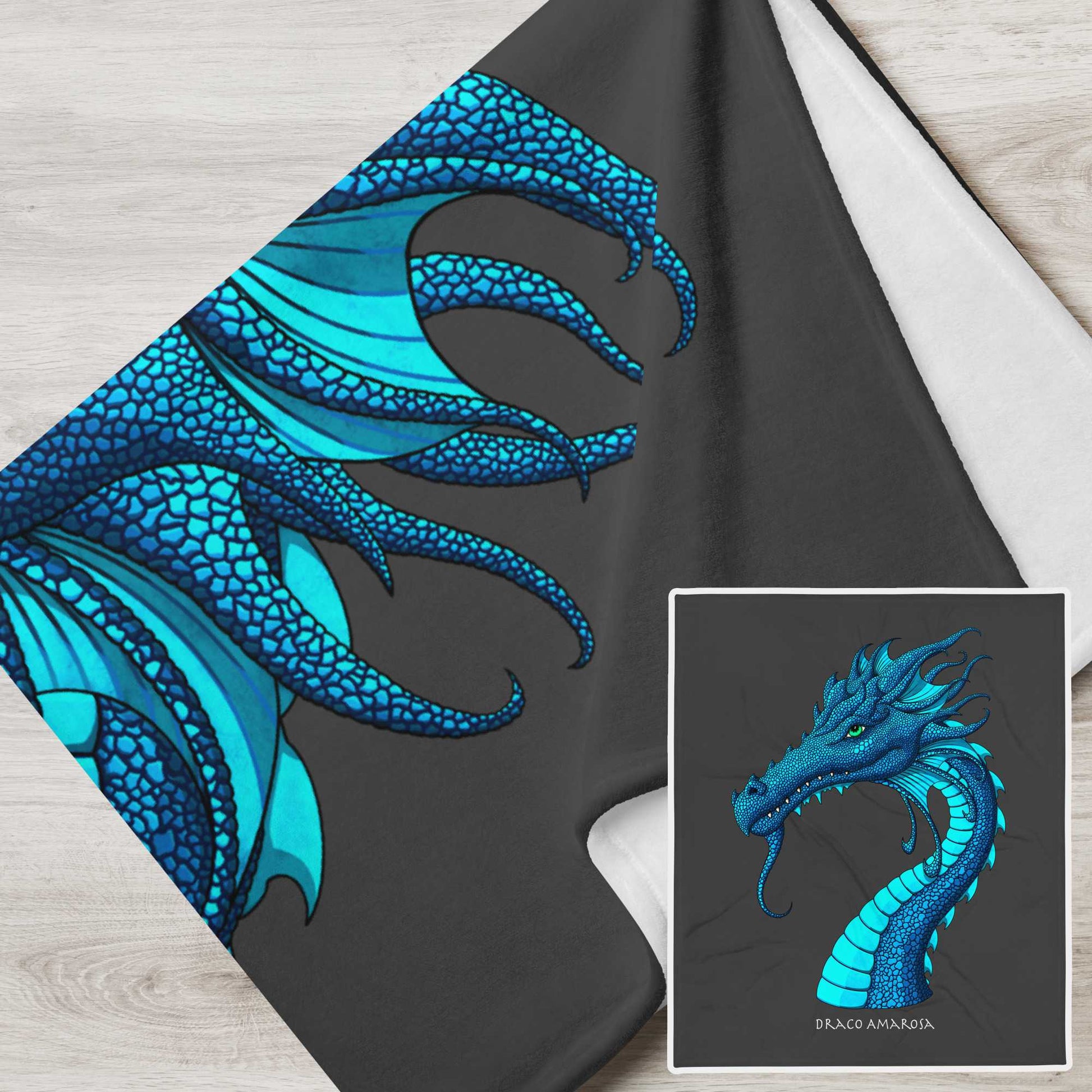 amarosa dragon throw blanket grey by stormseye design