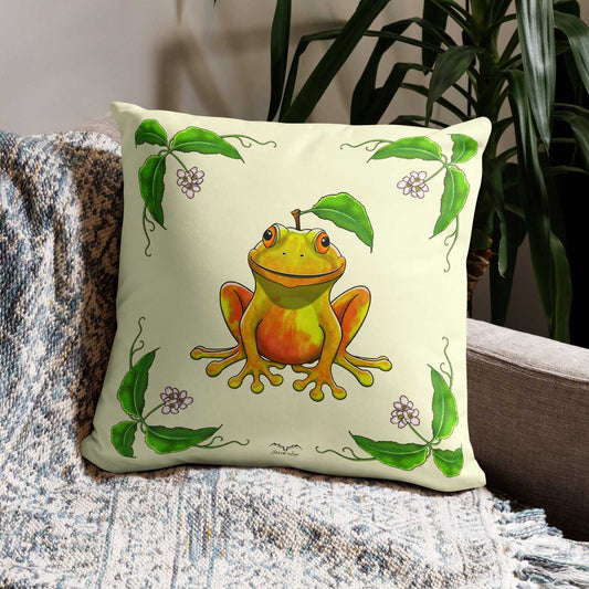apple andrew fruit frog pillowcase cream by stormseye design