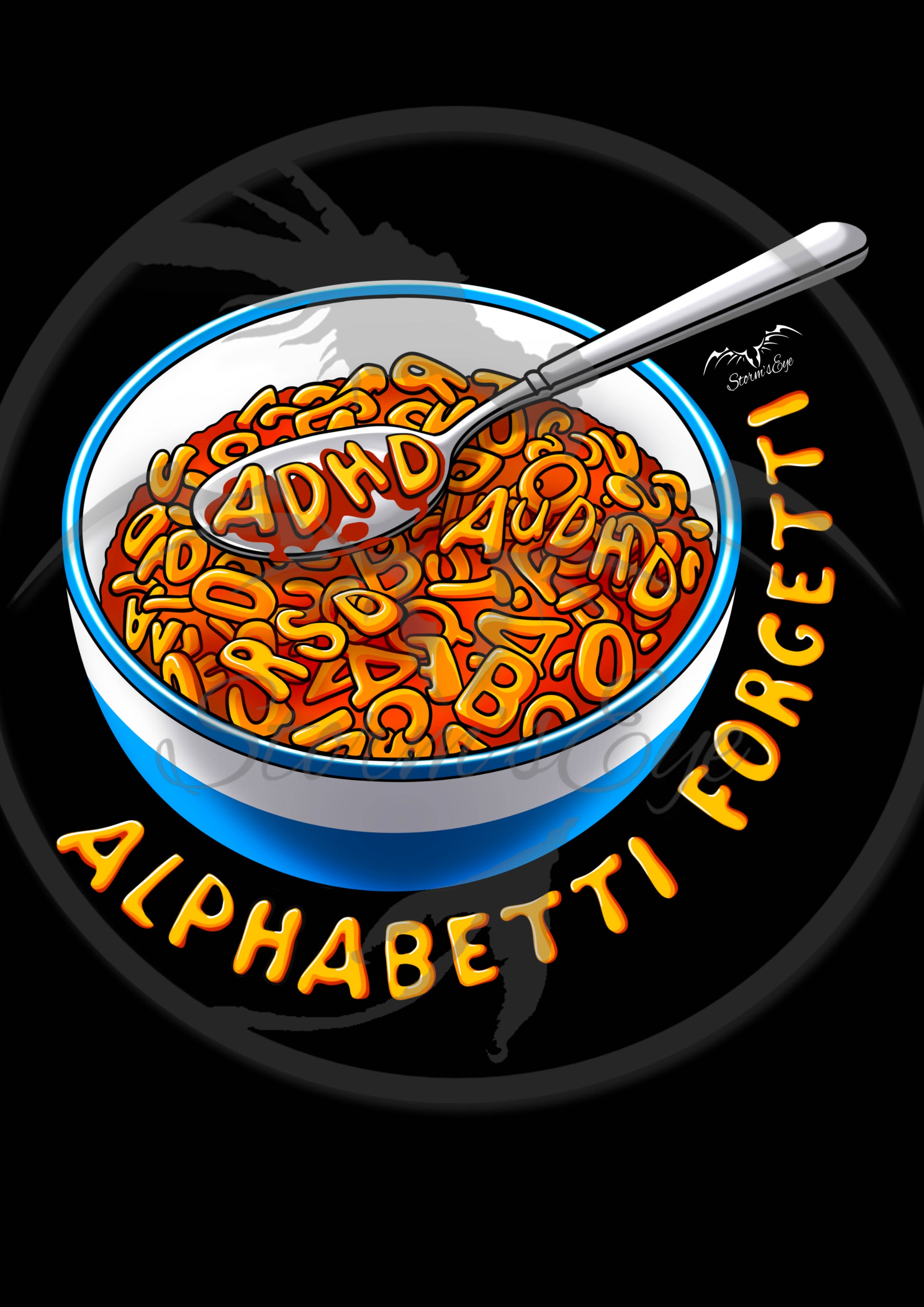 funny ADHD Spaghetti design by Stormseye Design