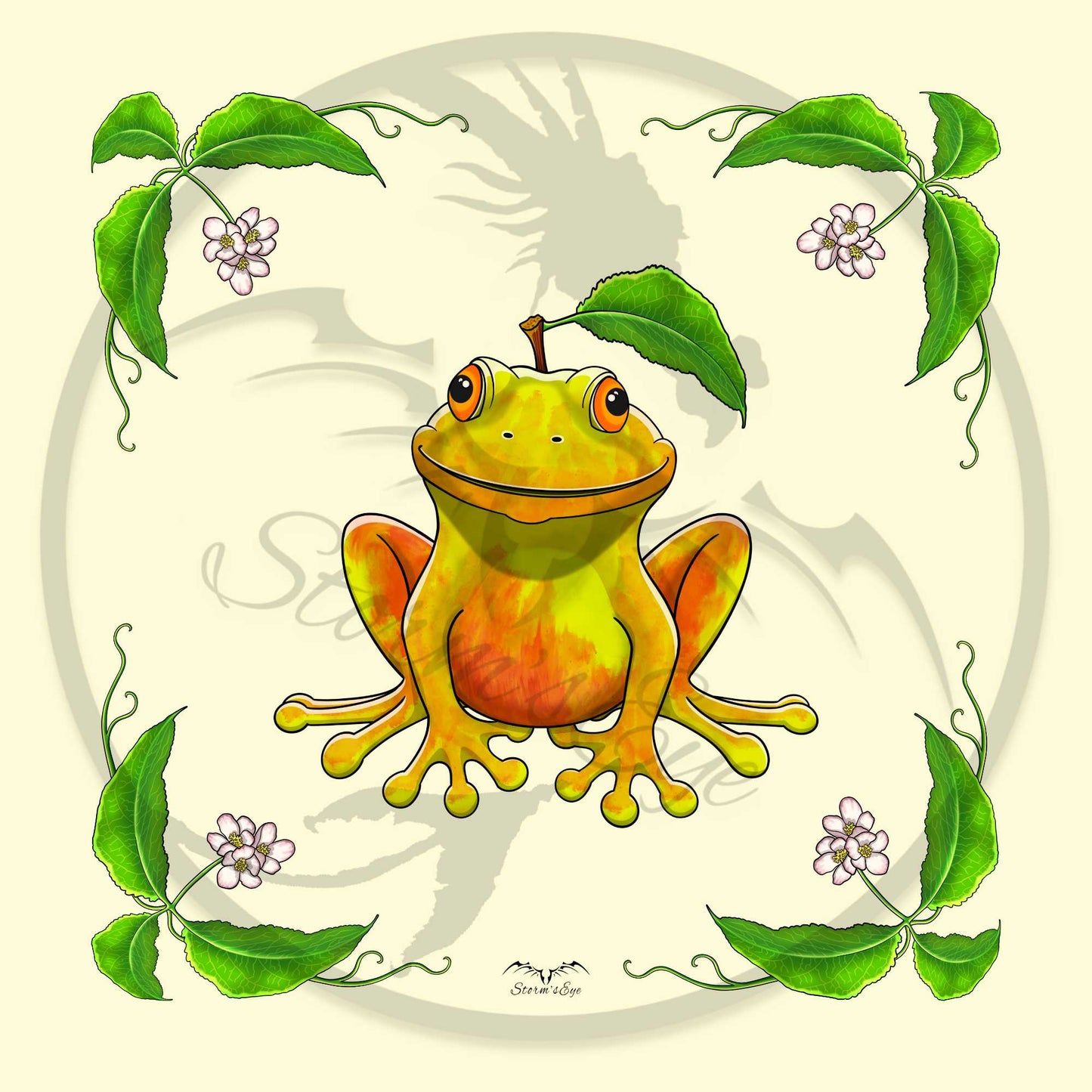 apple andrew fruit frog design by stormseye design