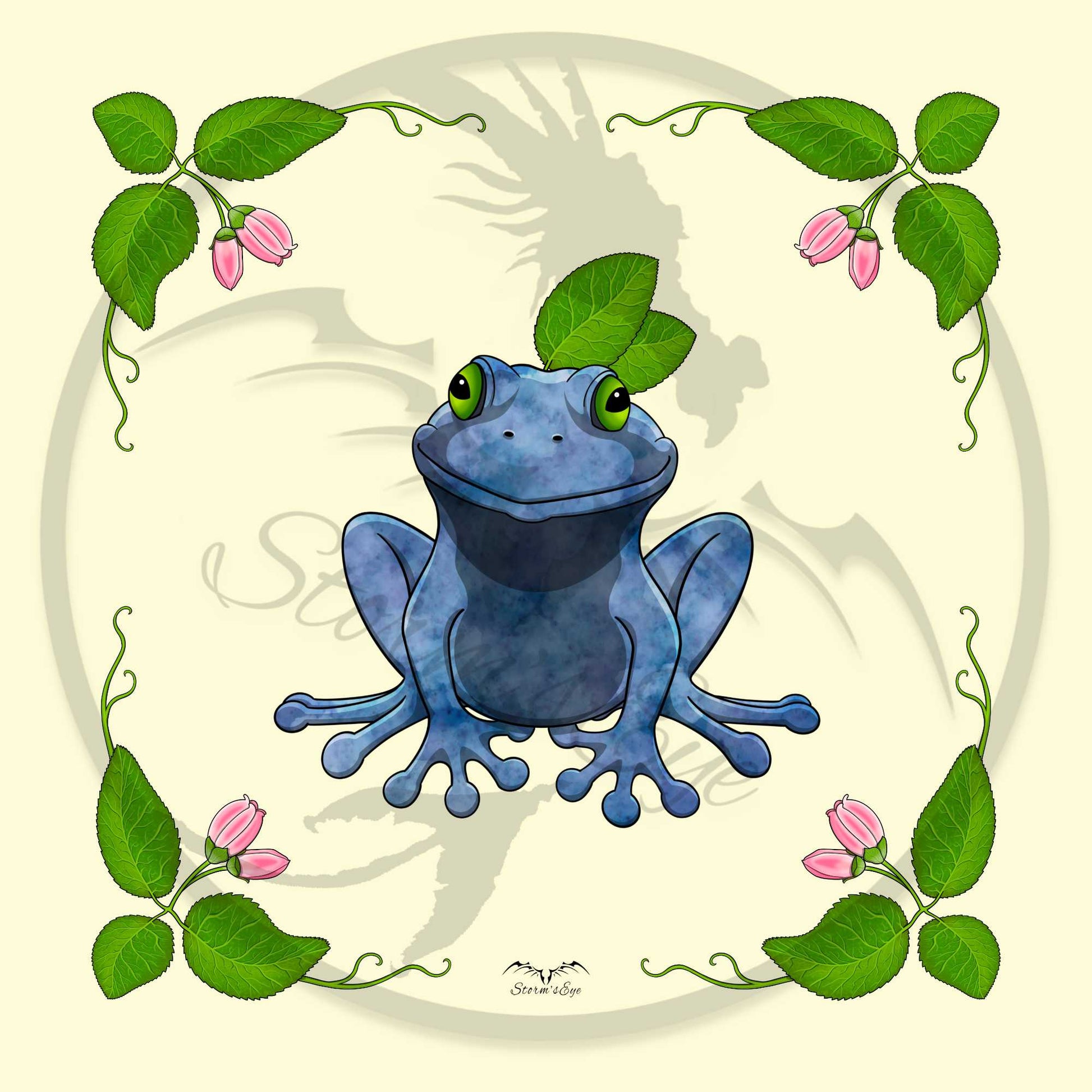 blueberry billy fruit frog pillowcase design by stormseye design