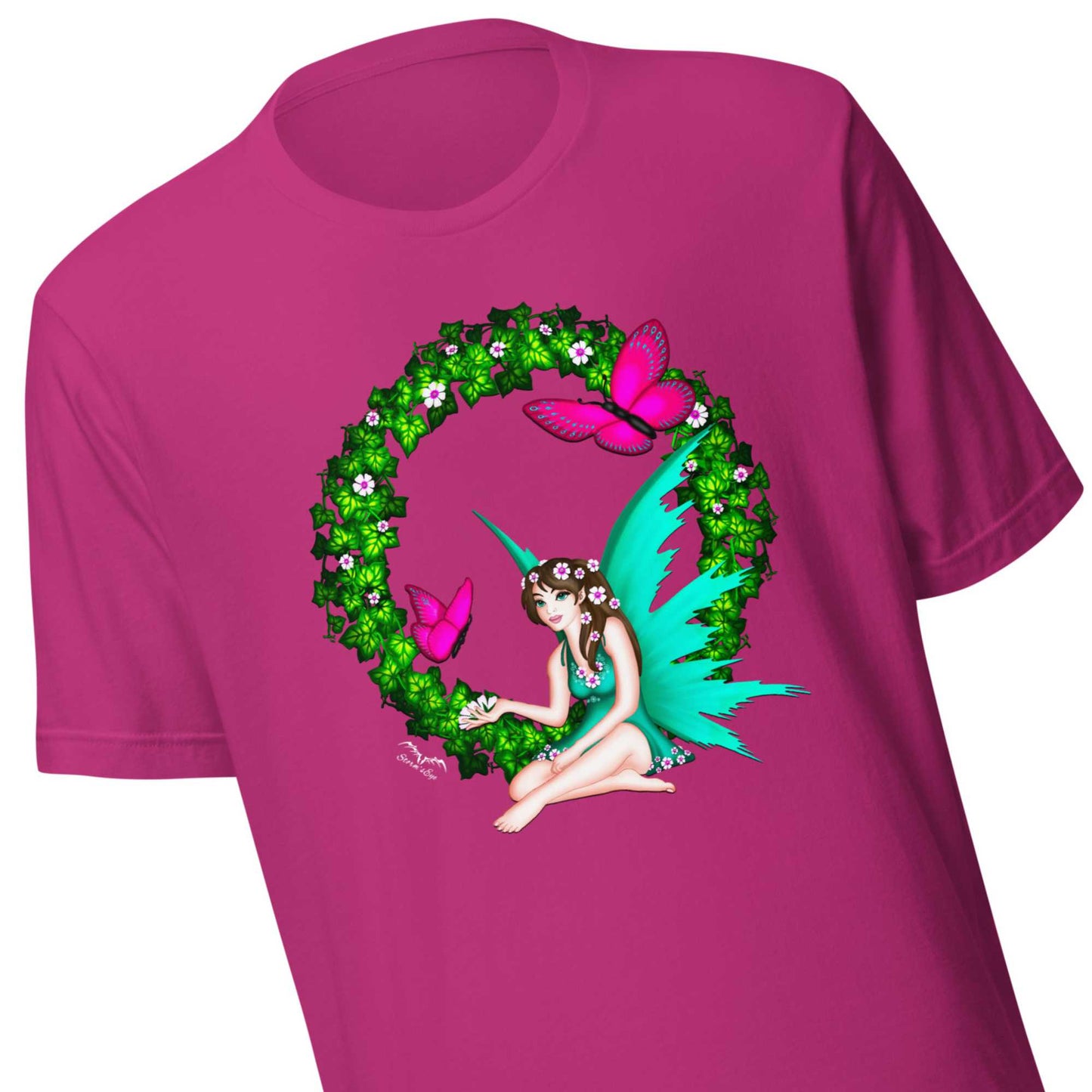 Butterfly Fairy shirt by Stormseye, hot pink, zoom view