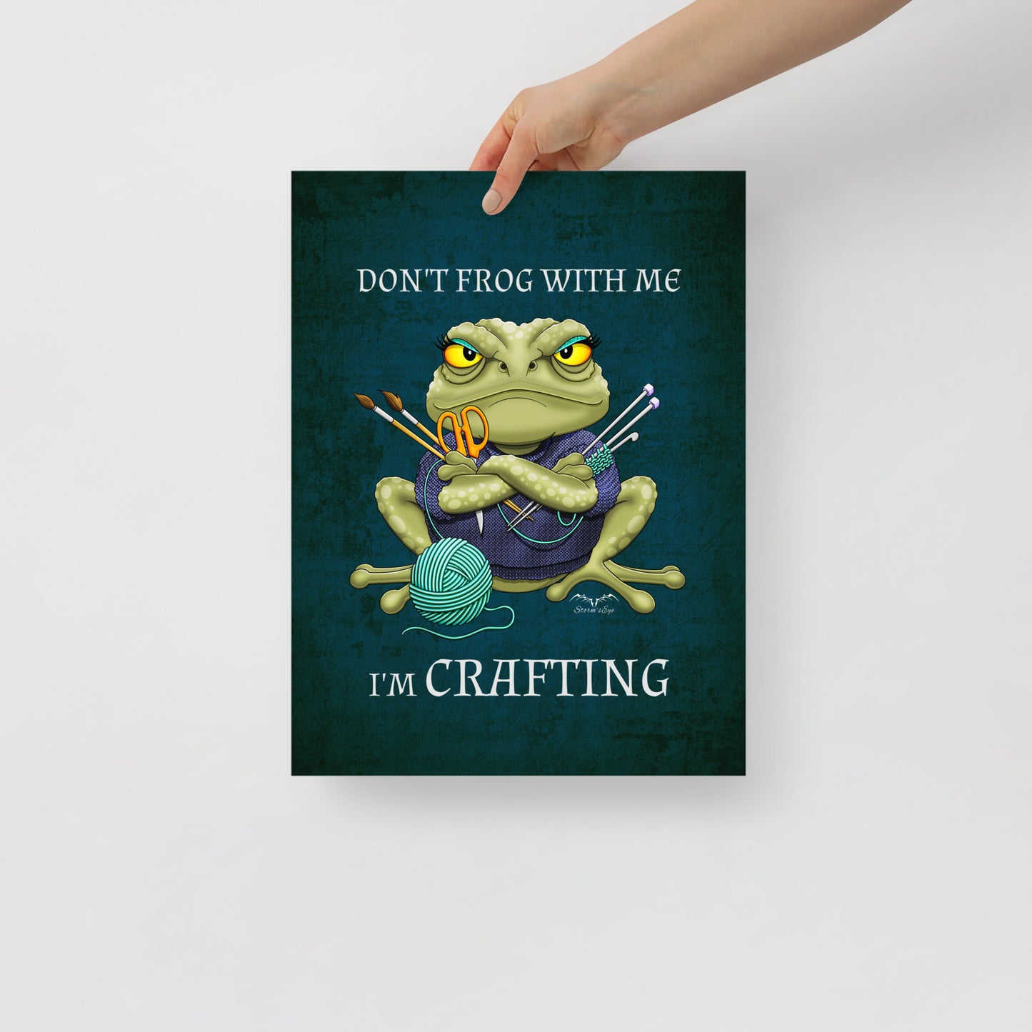 Stormseye design crafting frog museum quality art print 12x16