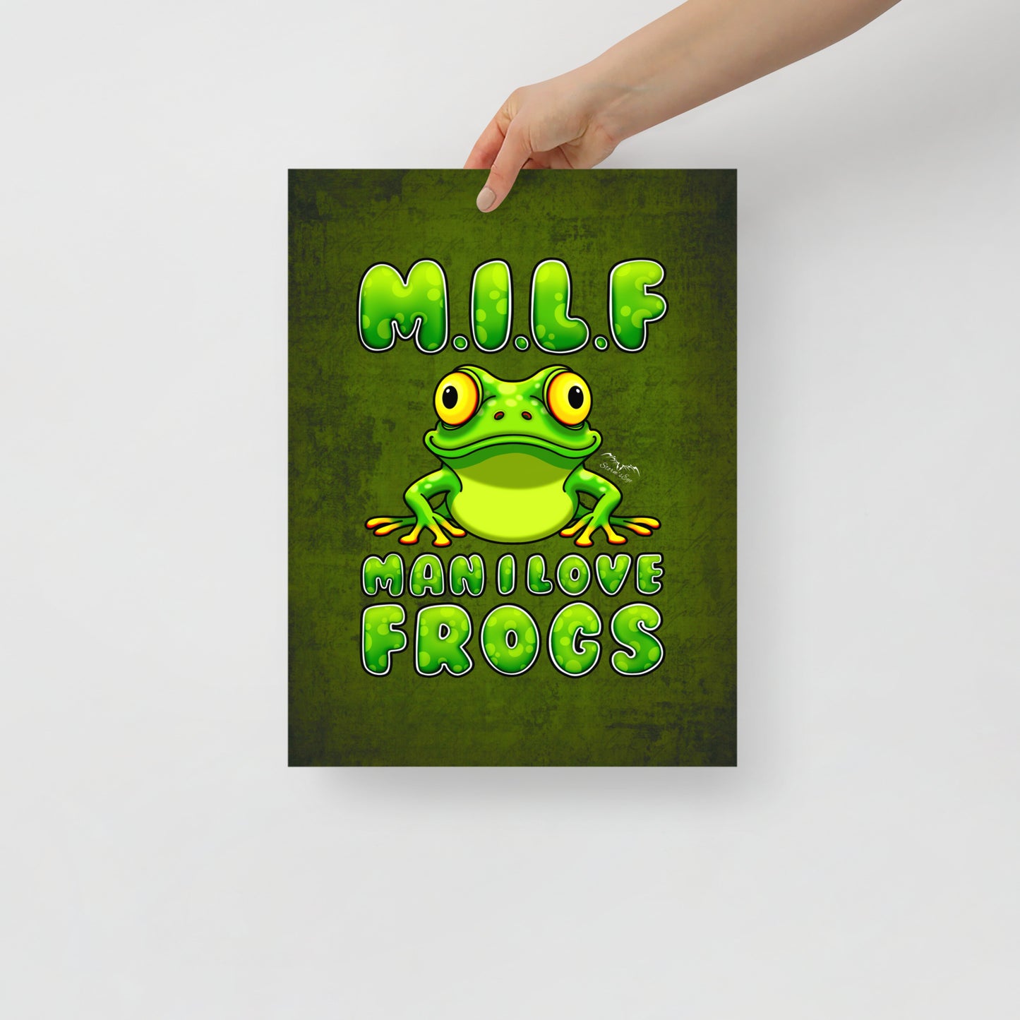 Stormseye Design man i love frogs art print 12xq6