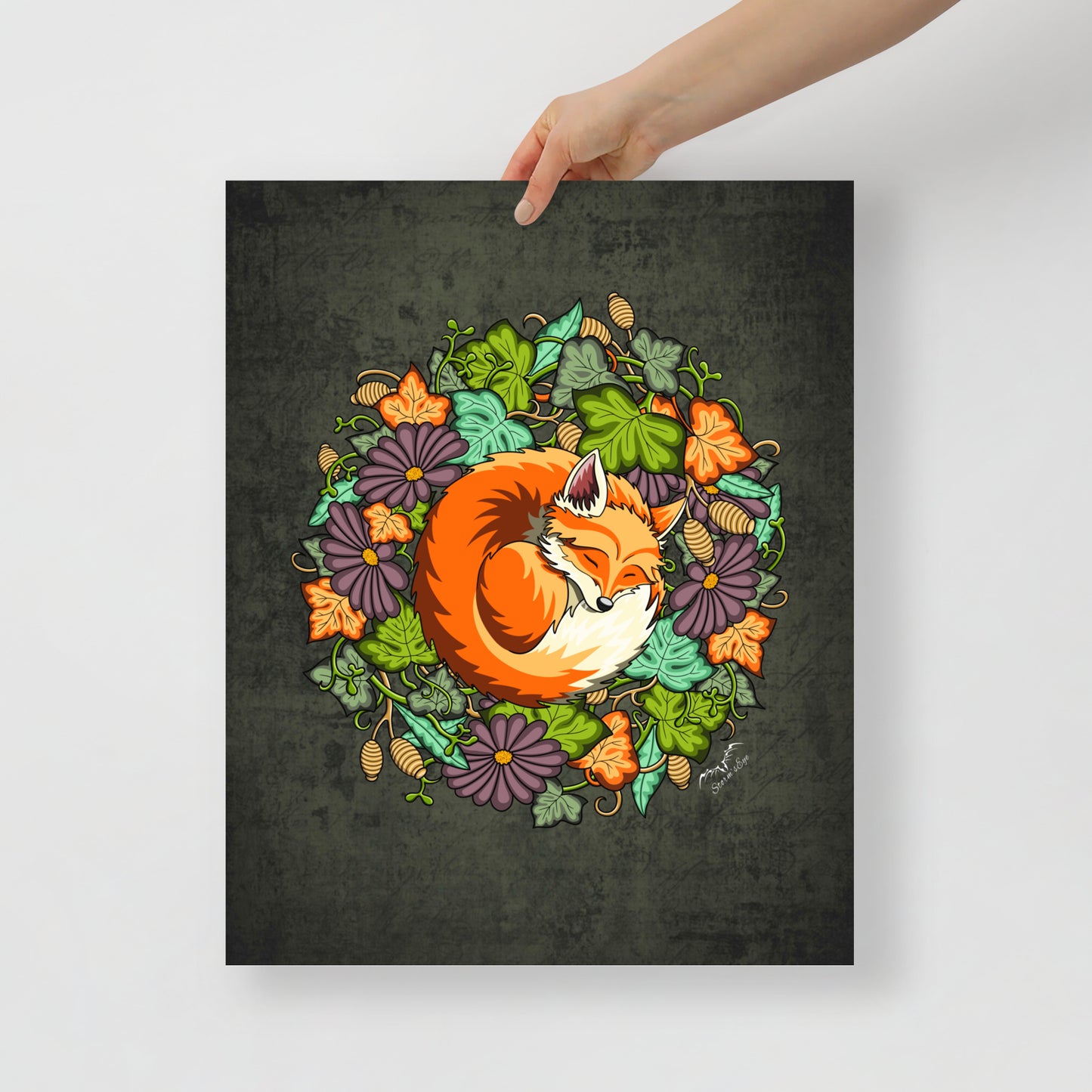 Cute Sleeping Fox Art Print | Wildlife / Nature Lover Poster | Museum Quality | Unframed