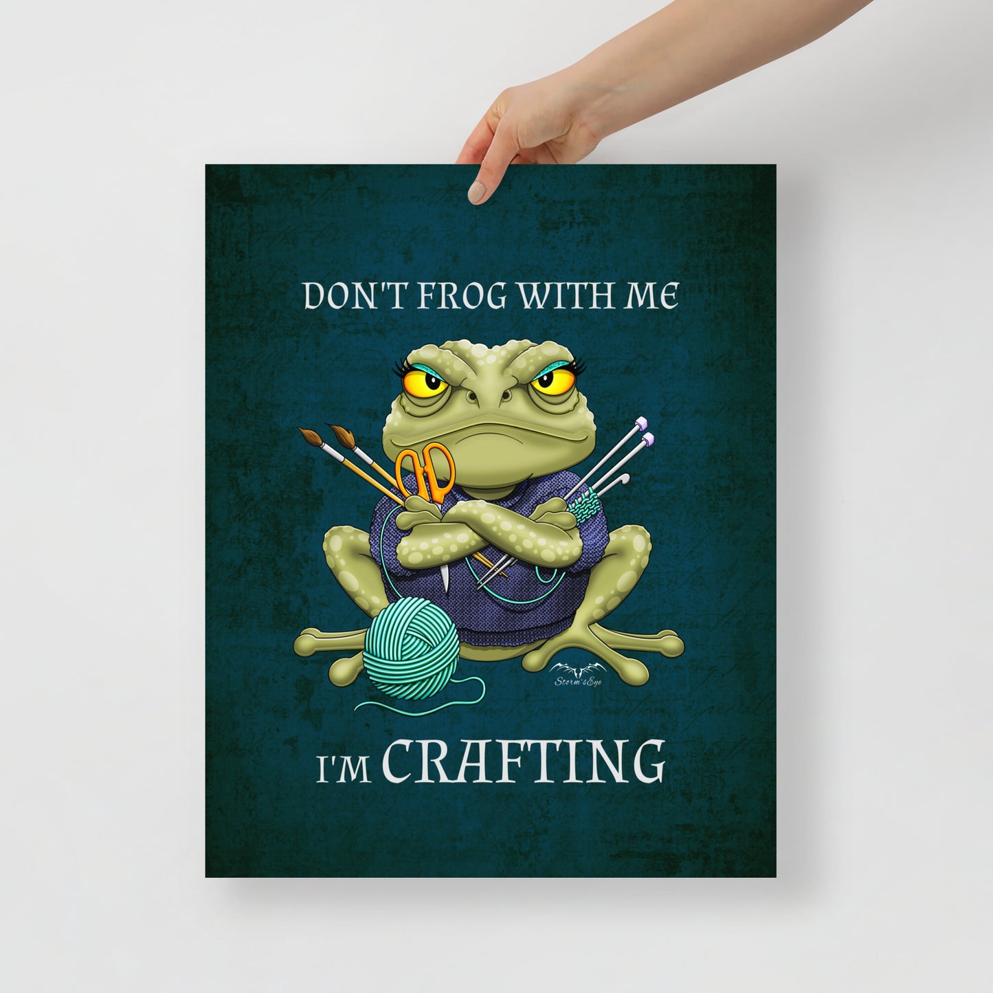 Stormseye design crafting frog museum quality art print 16x20