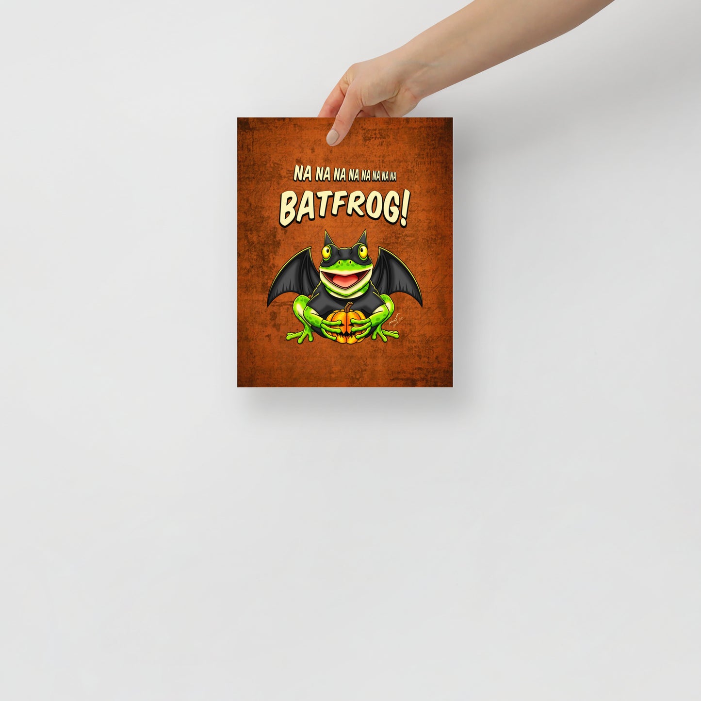 Stormseye Design Bat Frog Halloween art print 8x10