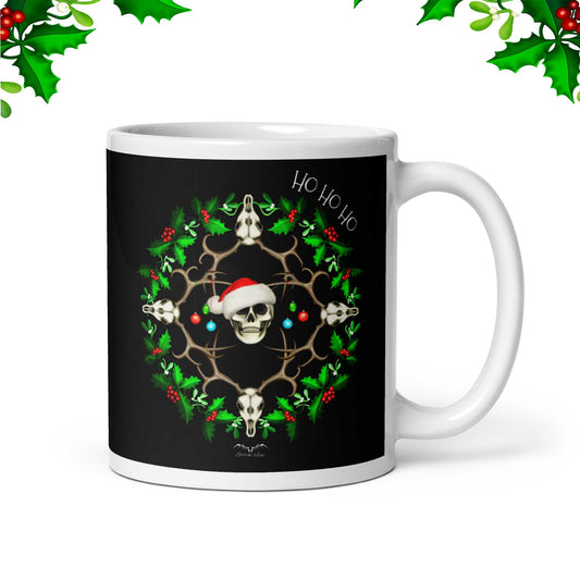 stormseye design festive skulls christmas coffee mug black