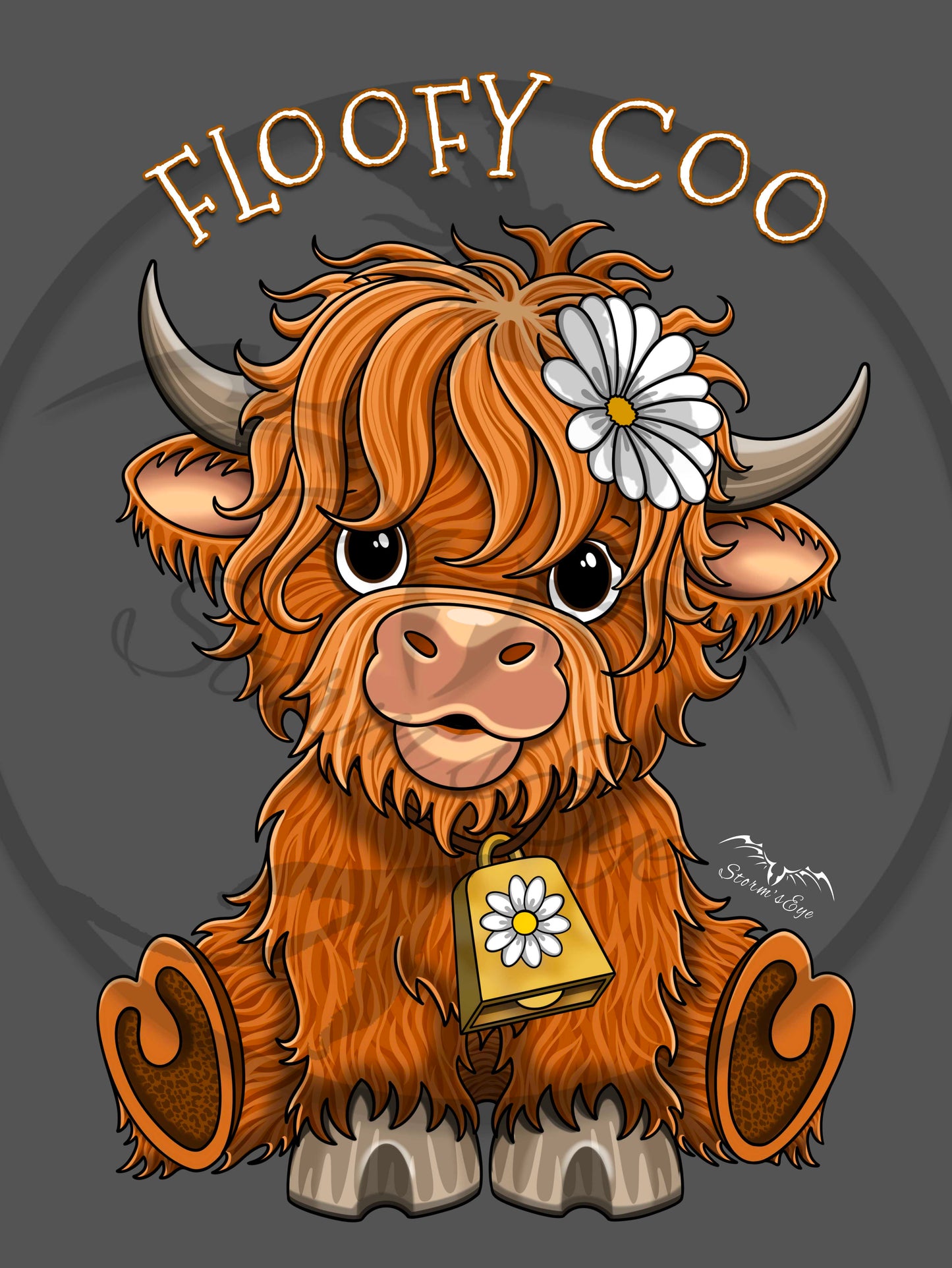 floofy coo highland cow design by Stormseye Design