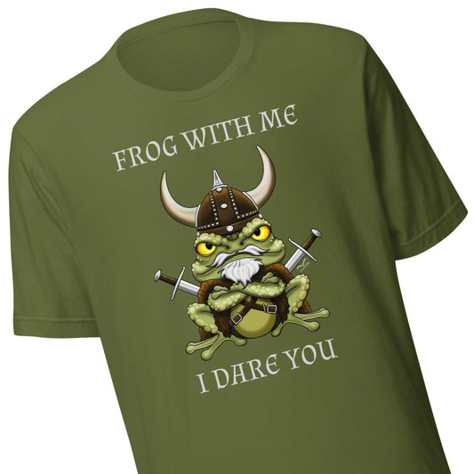 Stormseye Design Frog with me shirt flat view olive green