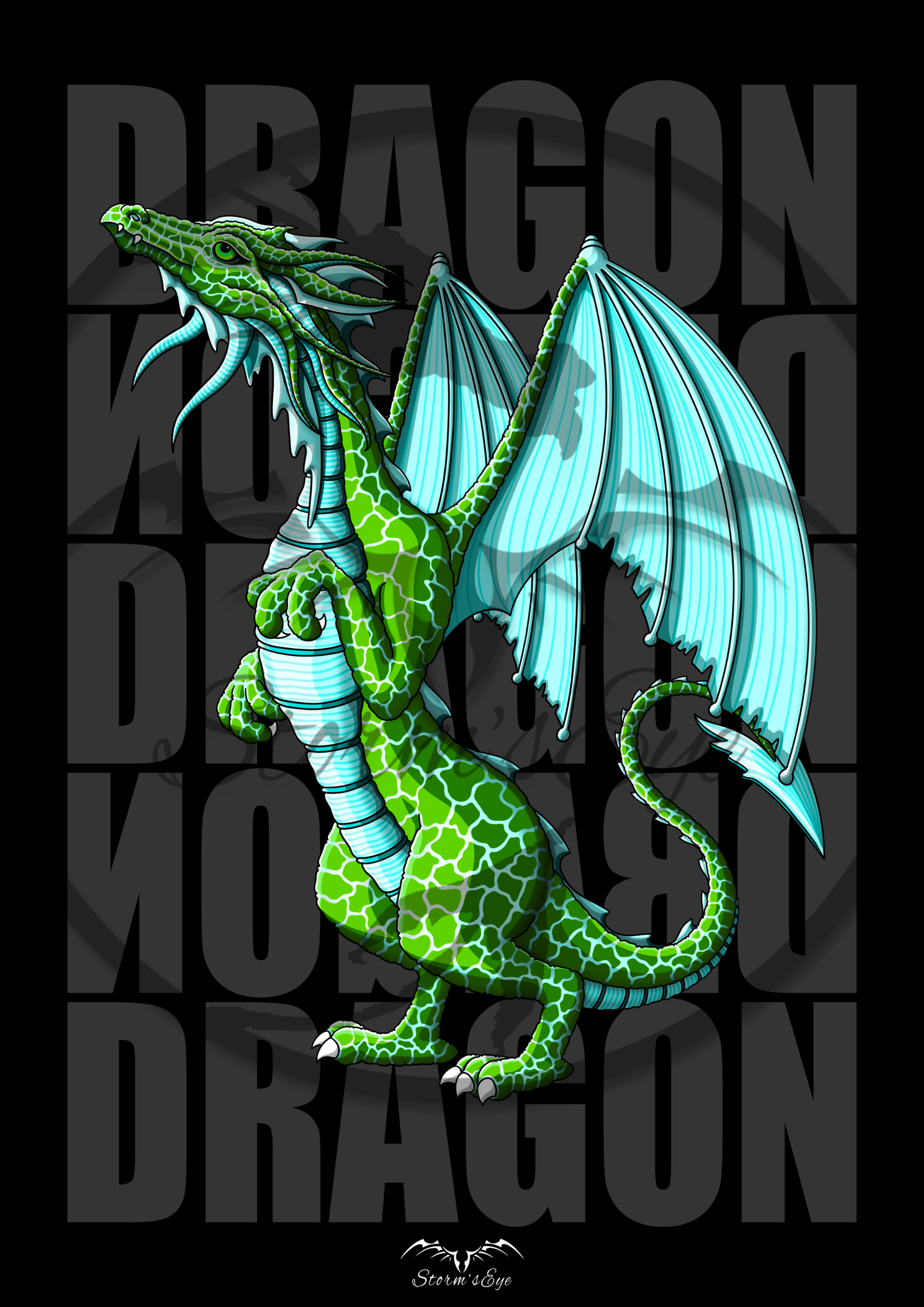 Green Fantasy Dragon design, by Stormseye Design