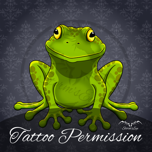 Green Frog tattoo design by Stormseye Design