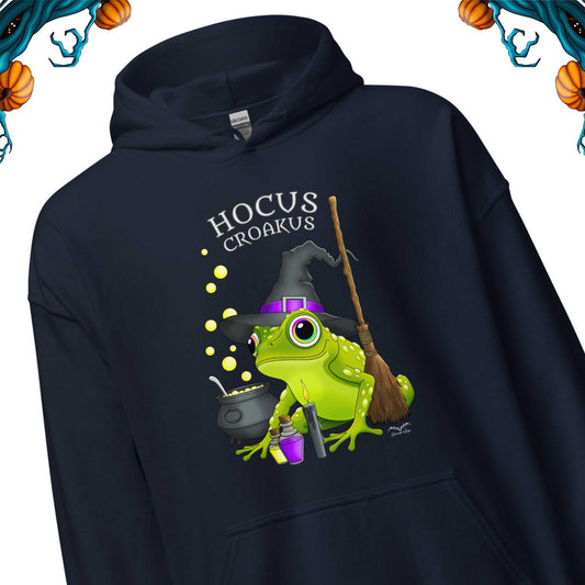 Witch Frog Hoodie | Hocus Croakus | Warm Witchy Frog Lover Sweater | 8 Colours