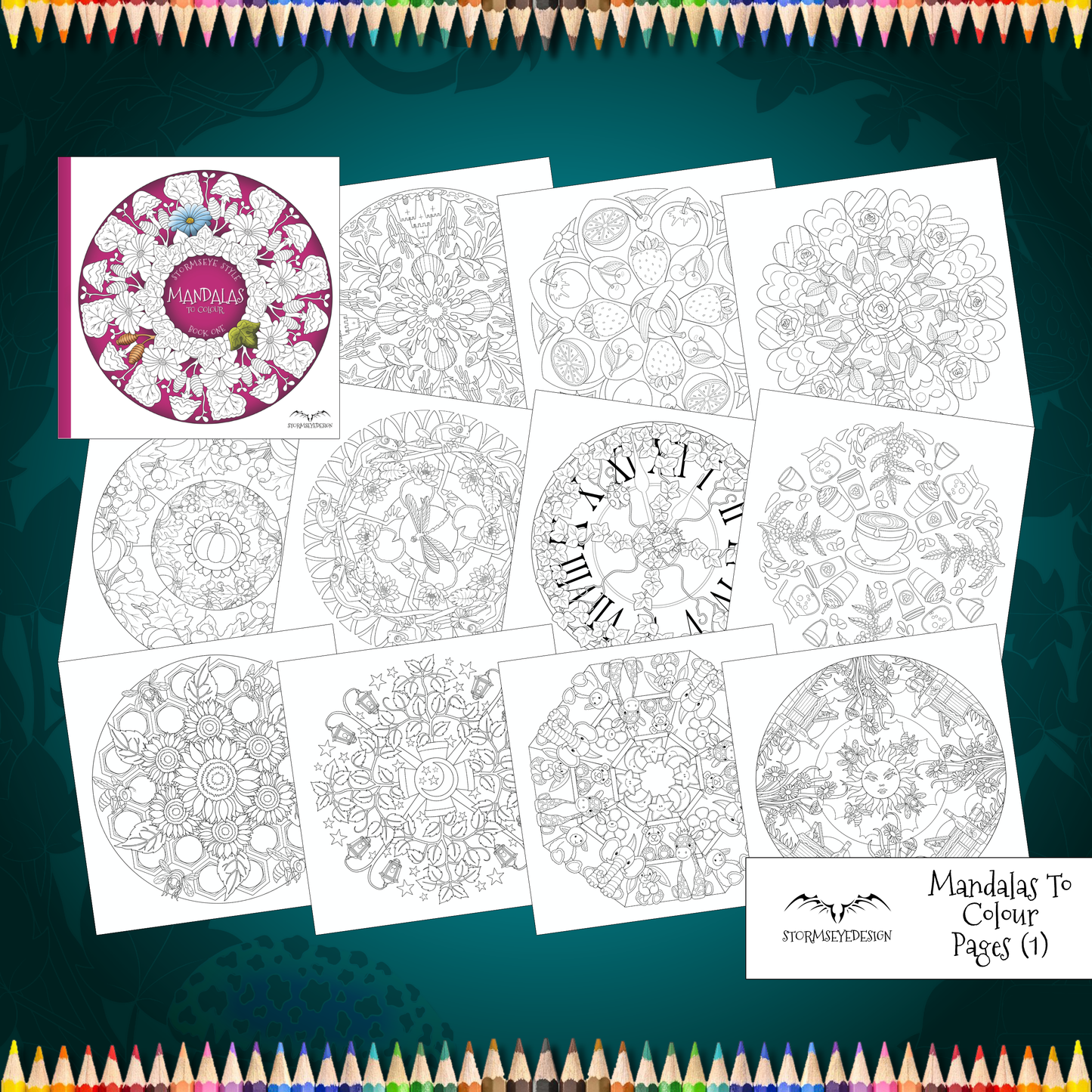 Stormseye Style Mandalas To Colour - Book 1 | 32 Mandala Patterns | Spiral Bound
