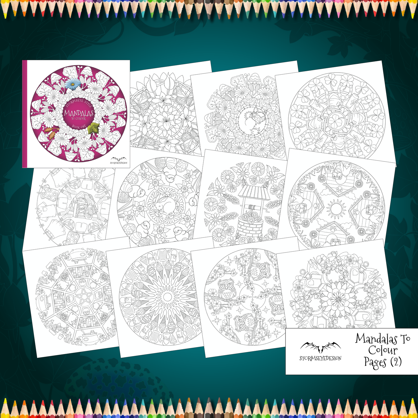 Stormseye Style Mandalas To Colour - Book 1 | 32 Mandala Patterns | Spiral Bound