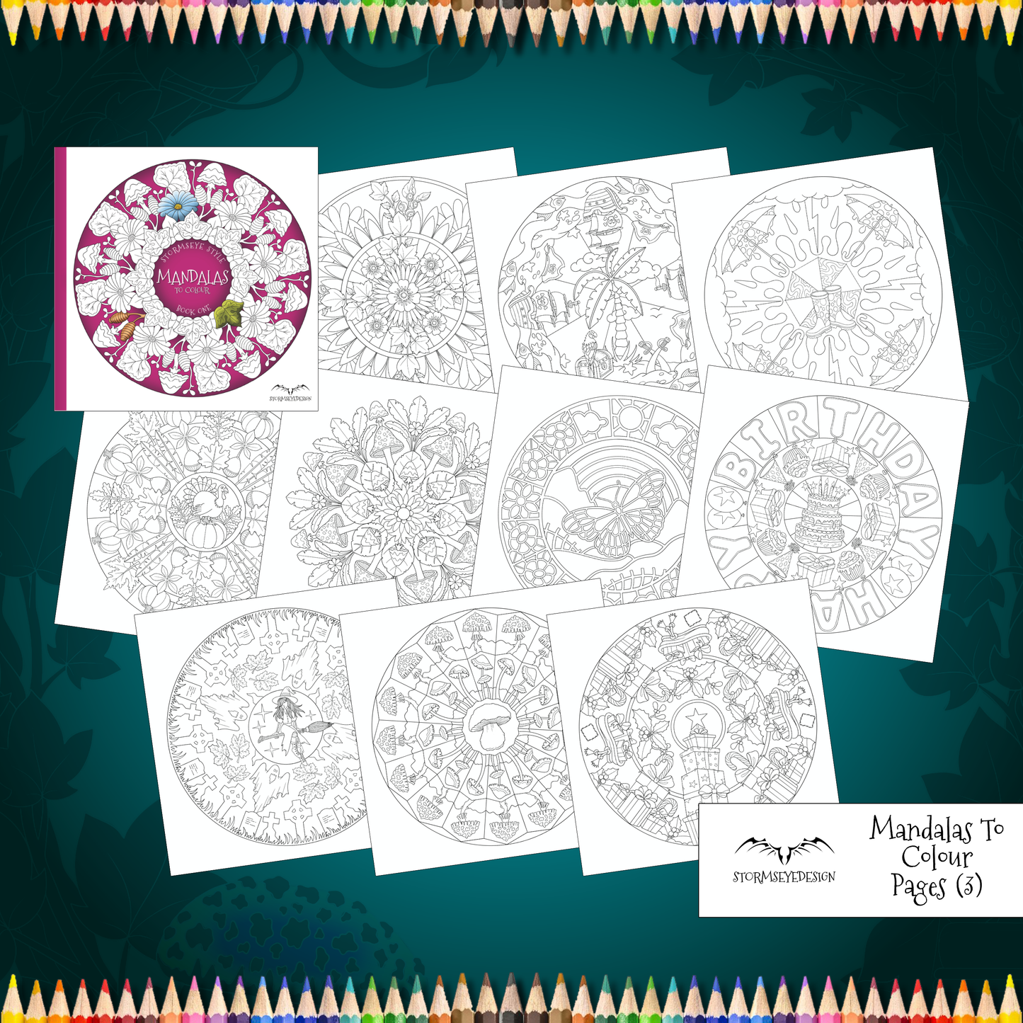 Stormseye Style Mandalas To Colour - Book 1 | 32 Mandala Patterns | Spiral Bound