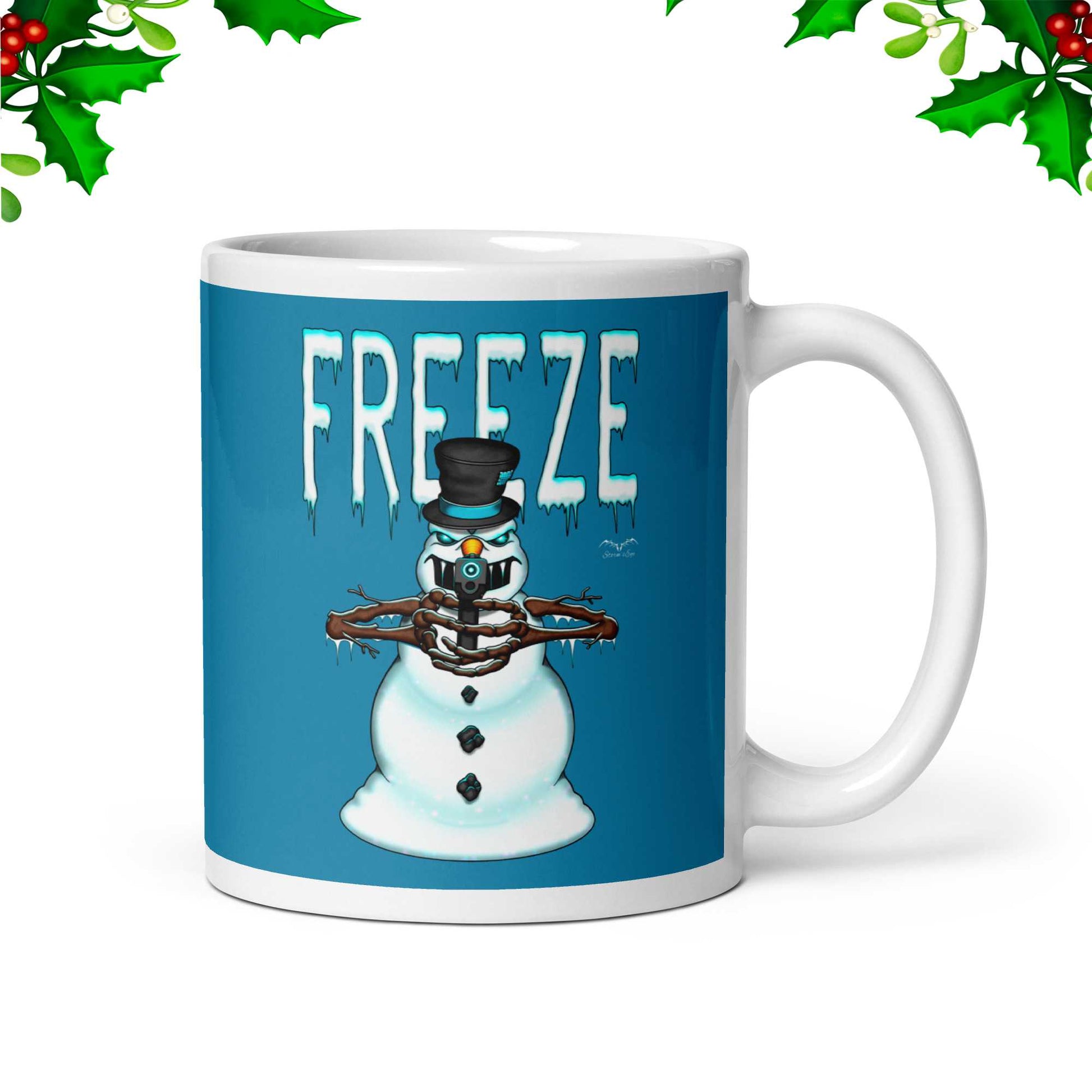 Stormseye Design mr freeze christmas snowman mug blue