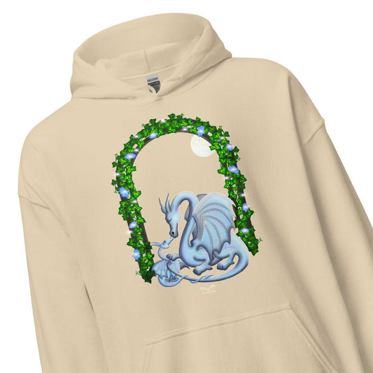 mum and baby dragon hoodie by stormseye, cream, zoom view