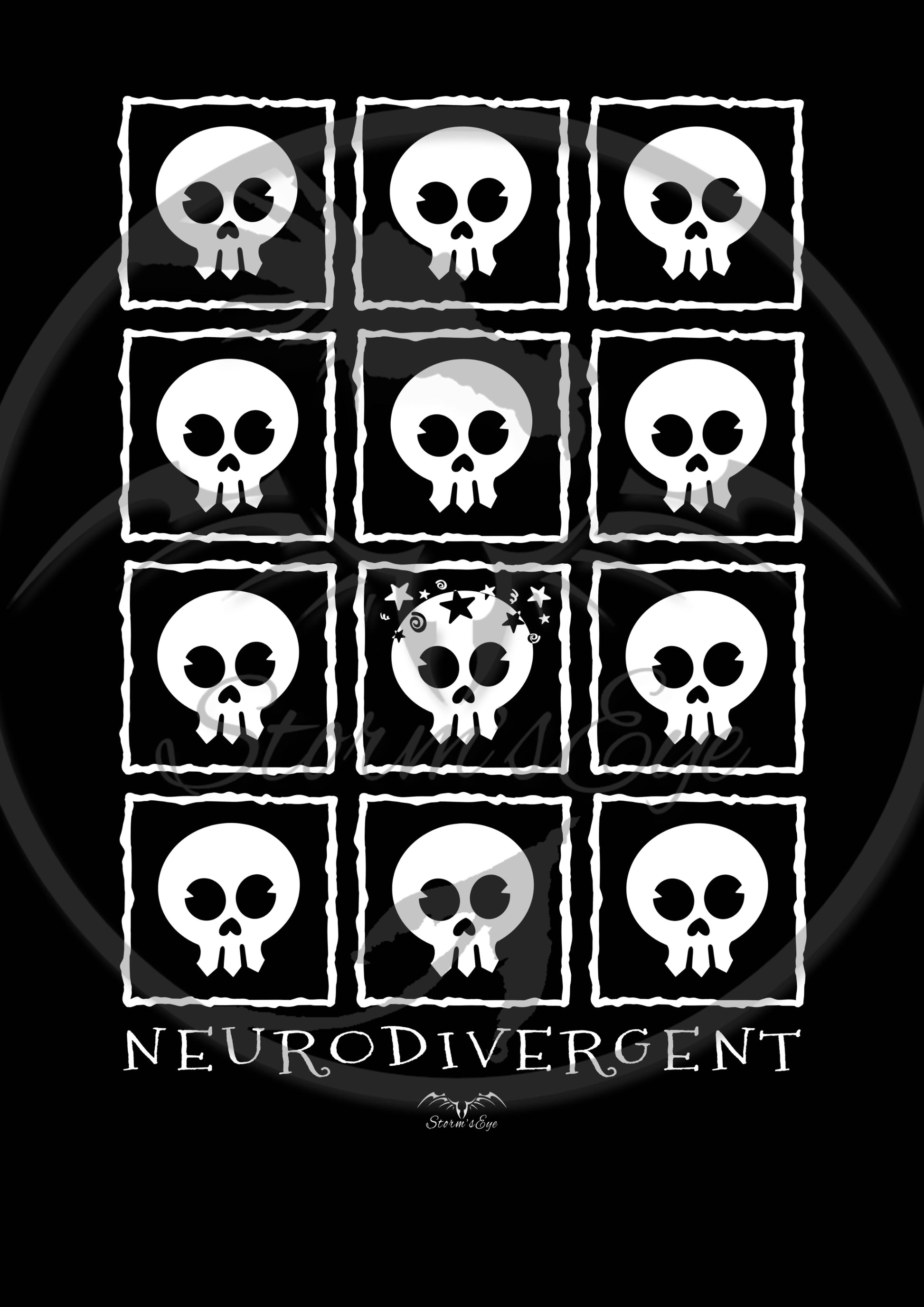 Neuro Divergent Skulls design by Stormseye Design