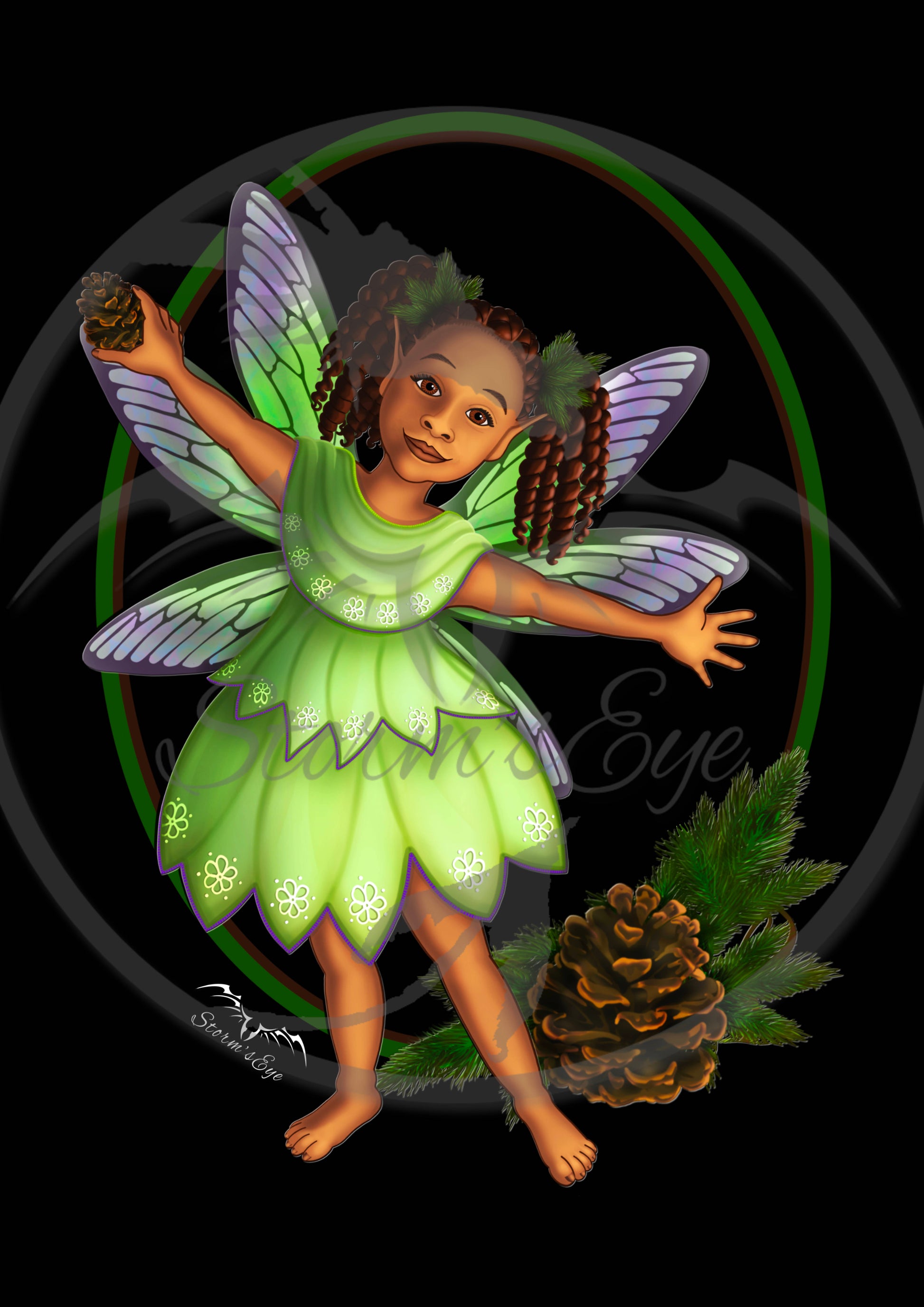 Pretty Dark Skinned Fairy design, by Stormseye Design