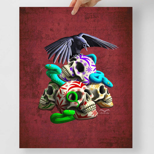 Stormseye Design Sugar Skulls And Snakes art print 