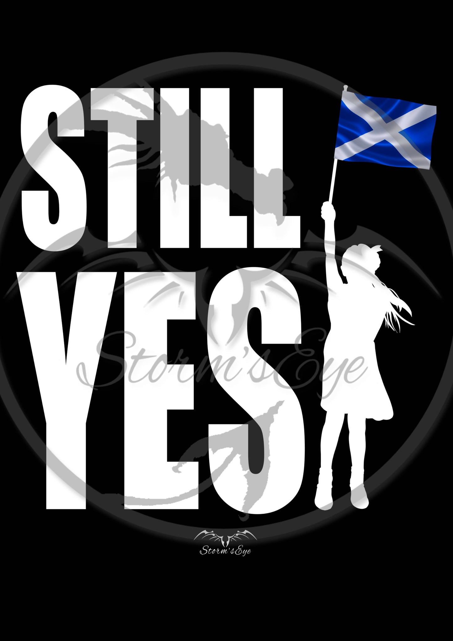 Stormseye Design saltire Scotland Independence still yes design
