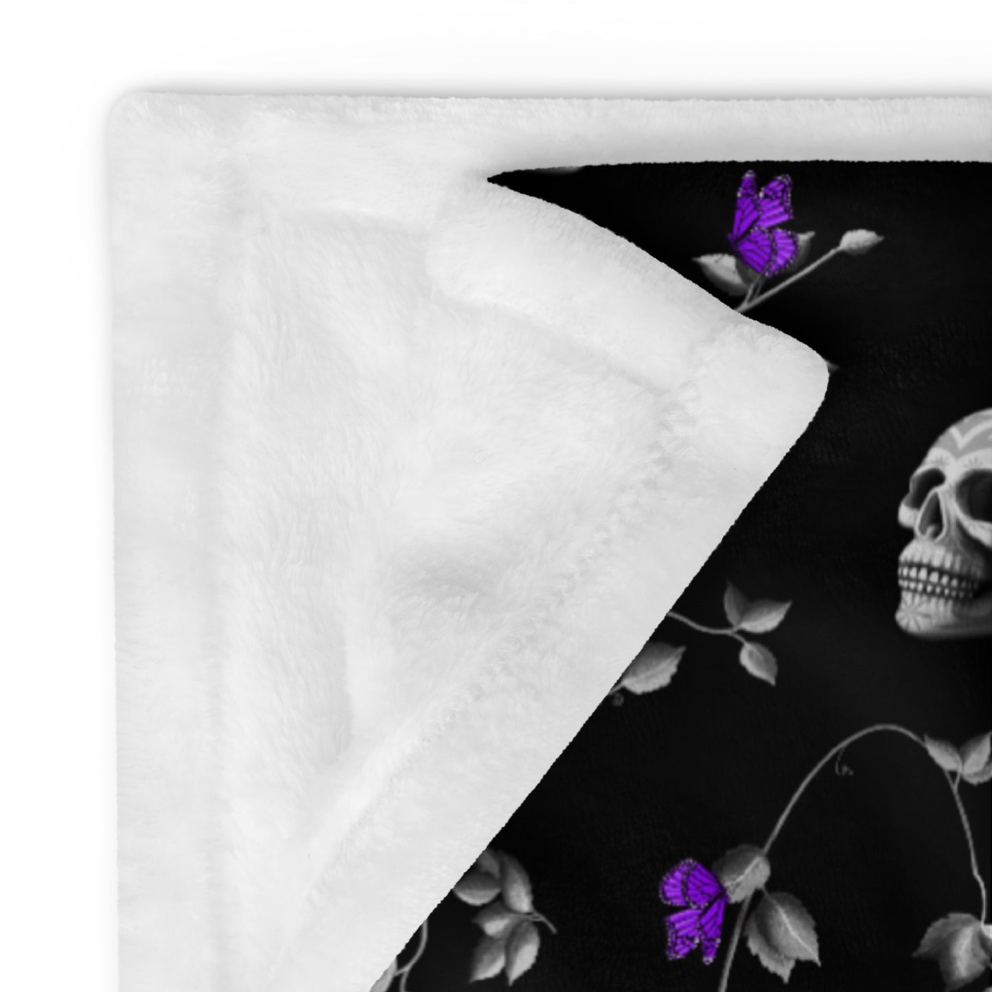 stormseye design gothic sugar skulls throw blanket detail view