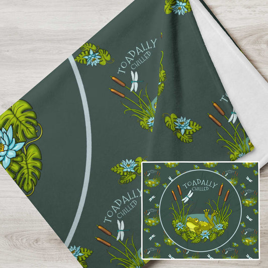 toadally chilled throw blanket green by stormseye design