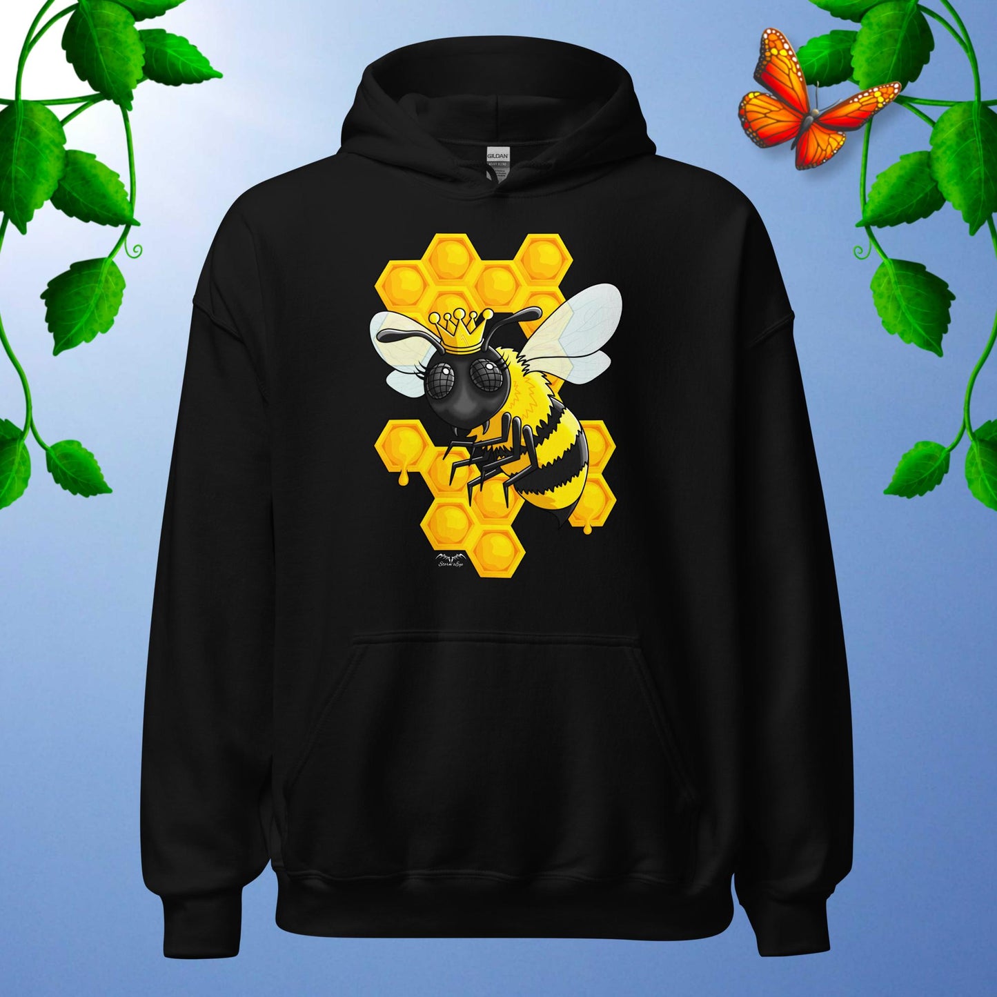 queen bee hoodie black by stormseye design