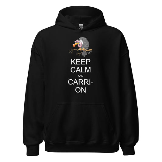 keep calm and carrion vulture hoodie black by stormseye design