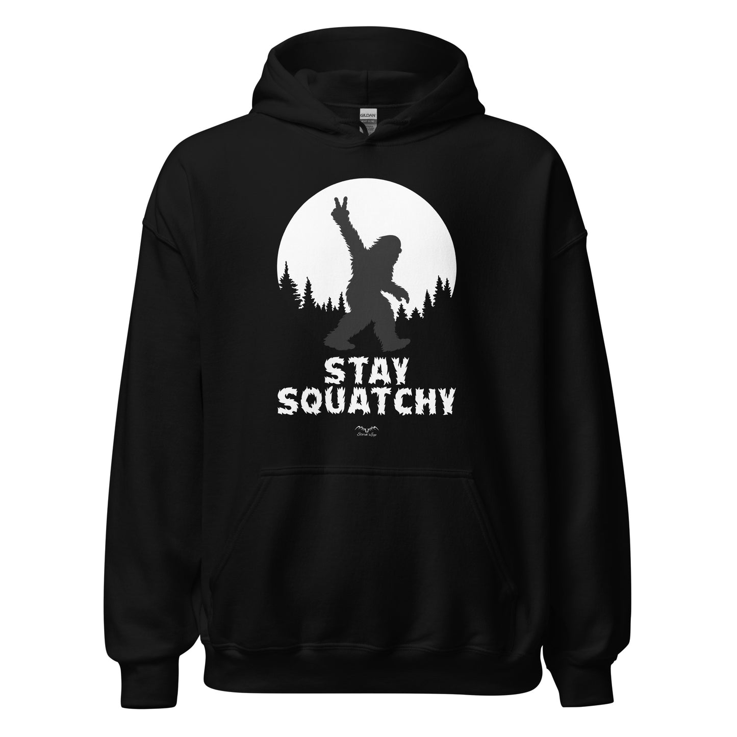 sasquatch bigfoot hoodie black by stormseye design