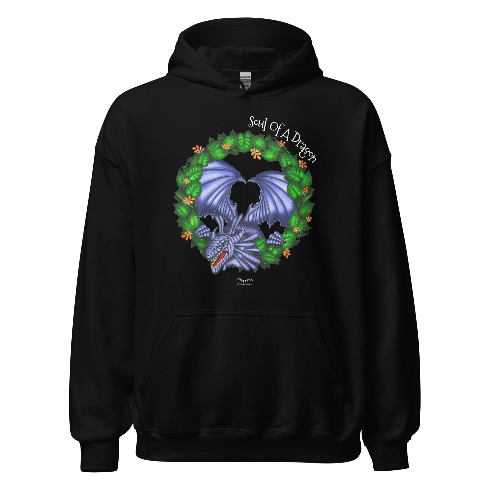 soul of a dragon hoodie, black, by Stormseye Design