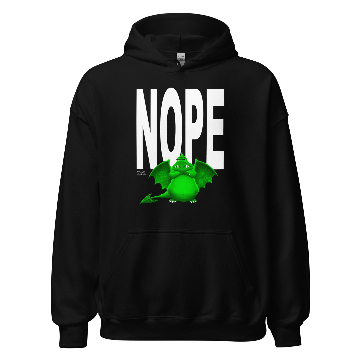 nope dragon bouncer hoodie, black, by Stormseye Design