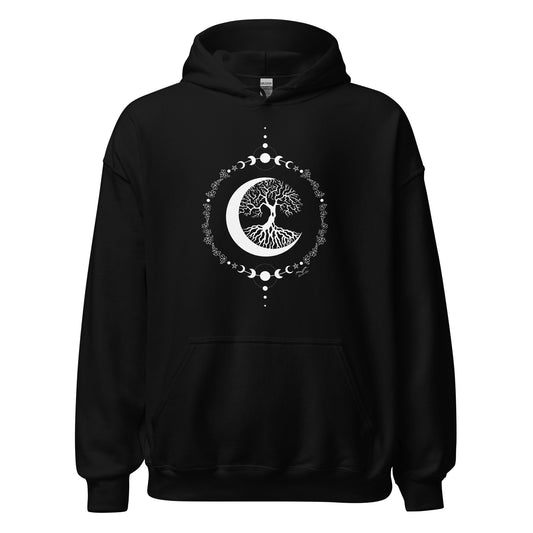 stormseye design witching hour hoodie, flat view, black