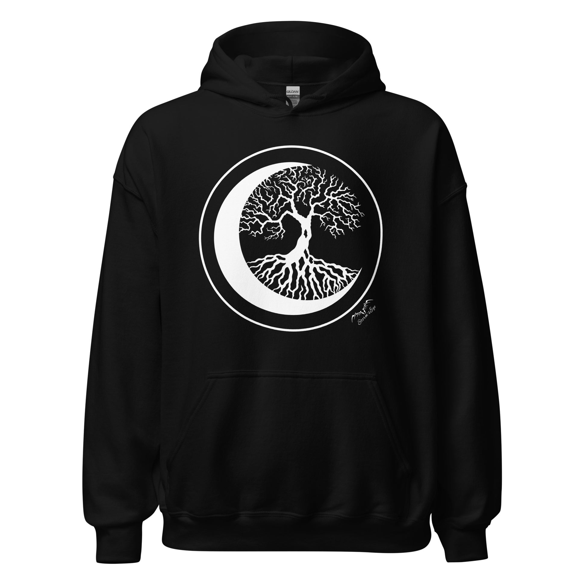 stormseye design witching hour 2 tree of life hoodie flat view black