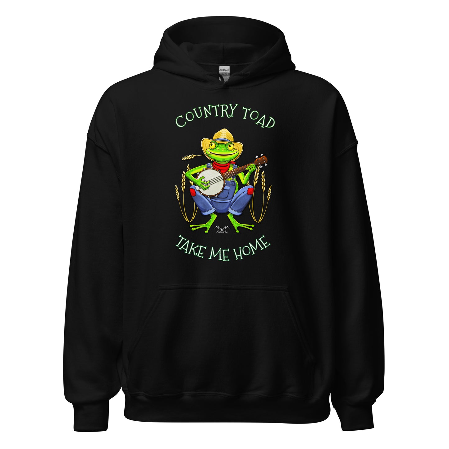 stormseye design country toad hoodie flat view black