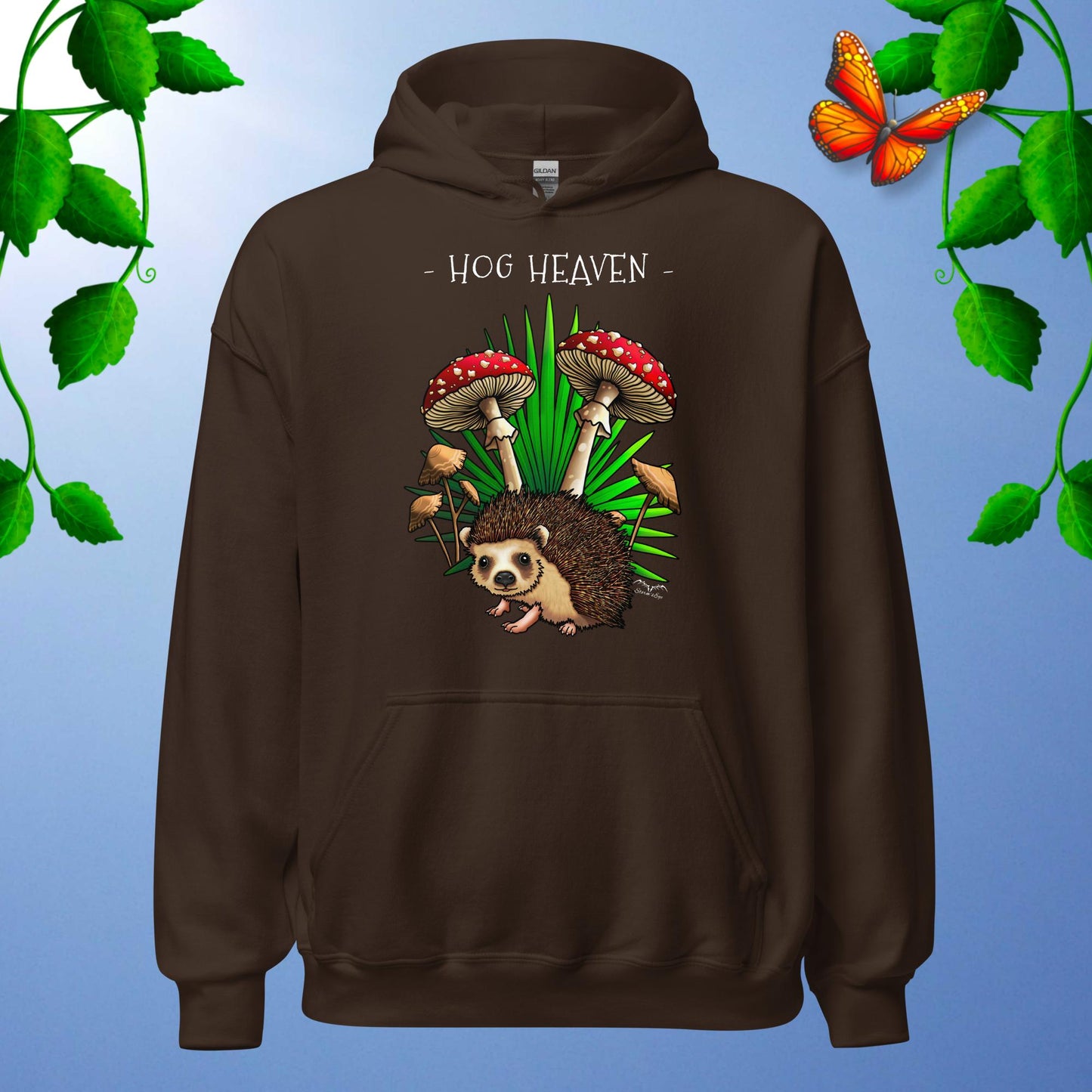 Hog Heaven Hedgehog hoodie brown by stormseye design