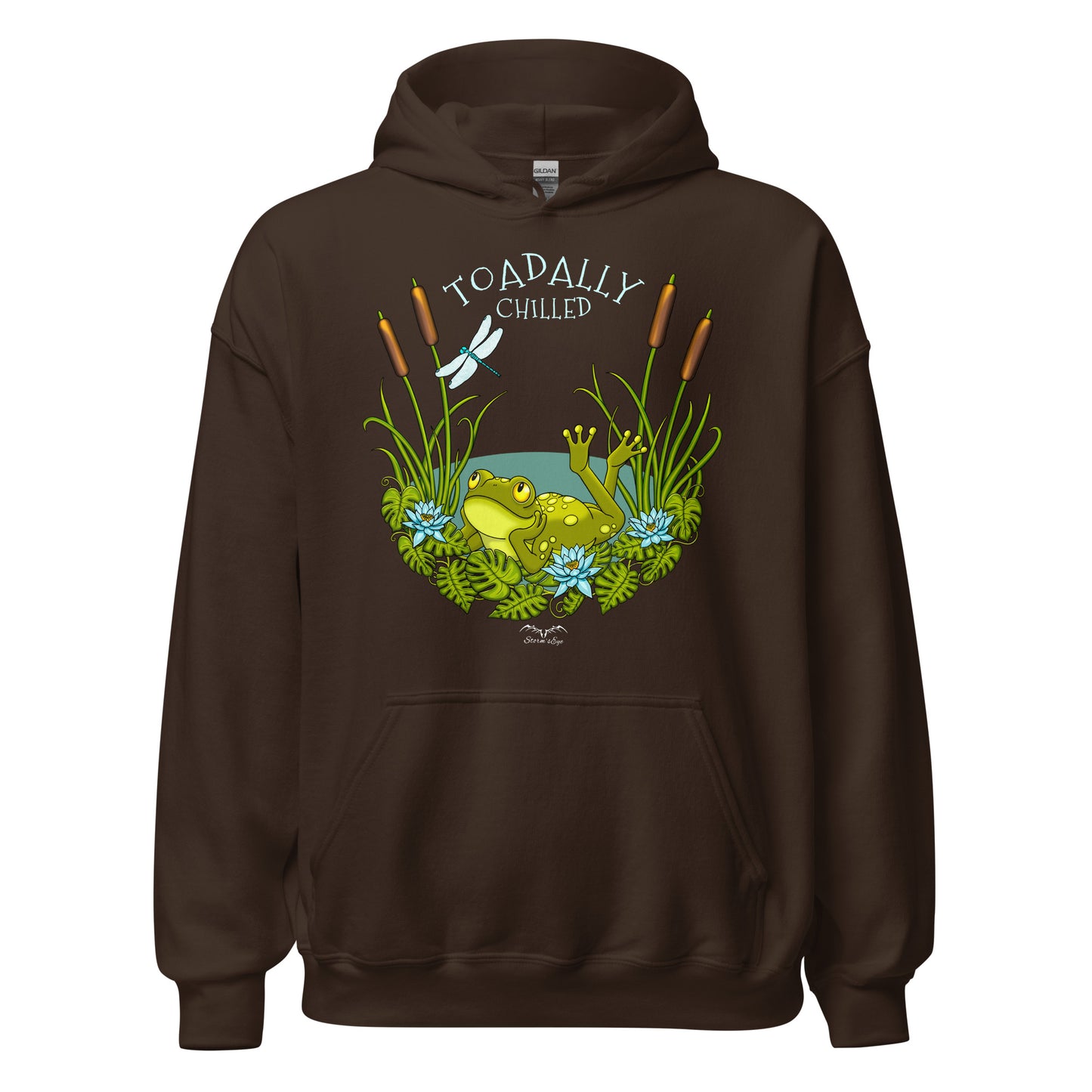 stormseye design toadally chilled hoodie flat view brown