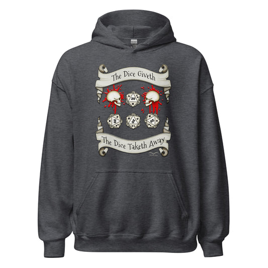 Dungeons And Dragons D20 Dice roll hoodie dark grey by stormseye design