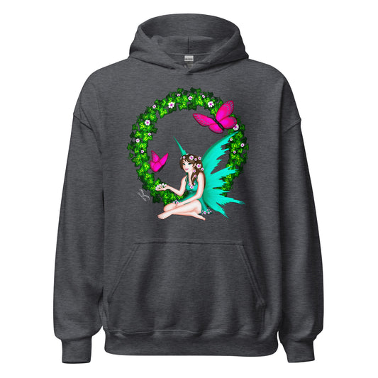 butterfly fairy hoodie grey, by stormseye design