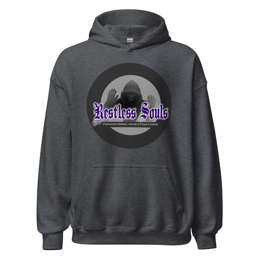Commissions - restless souls logo hoodie, dark grey heather