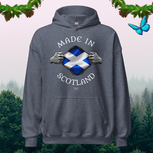 made in scotland scottish Hoodie, denim blue by Stormseye Design