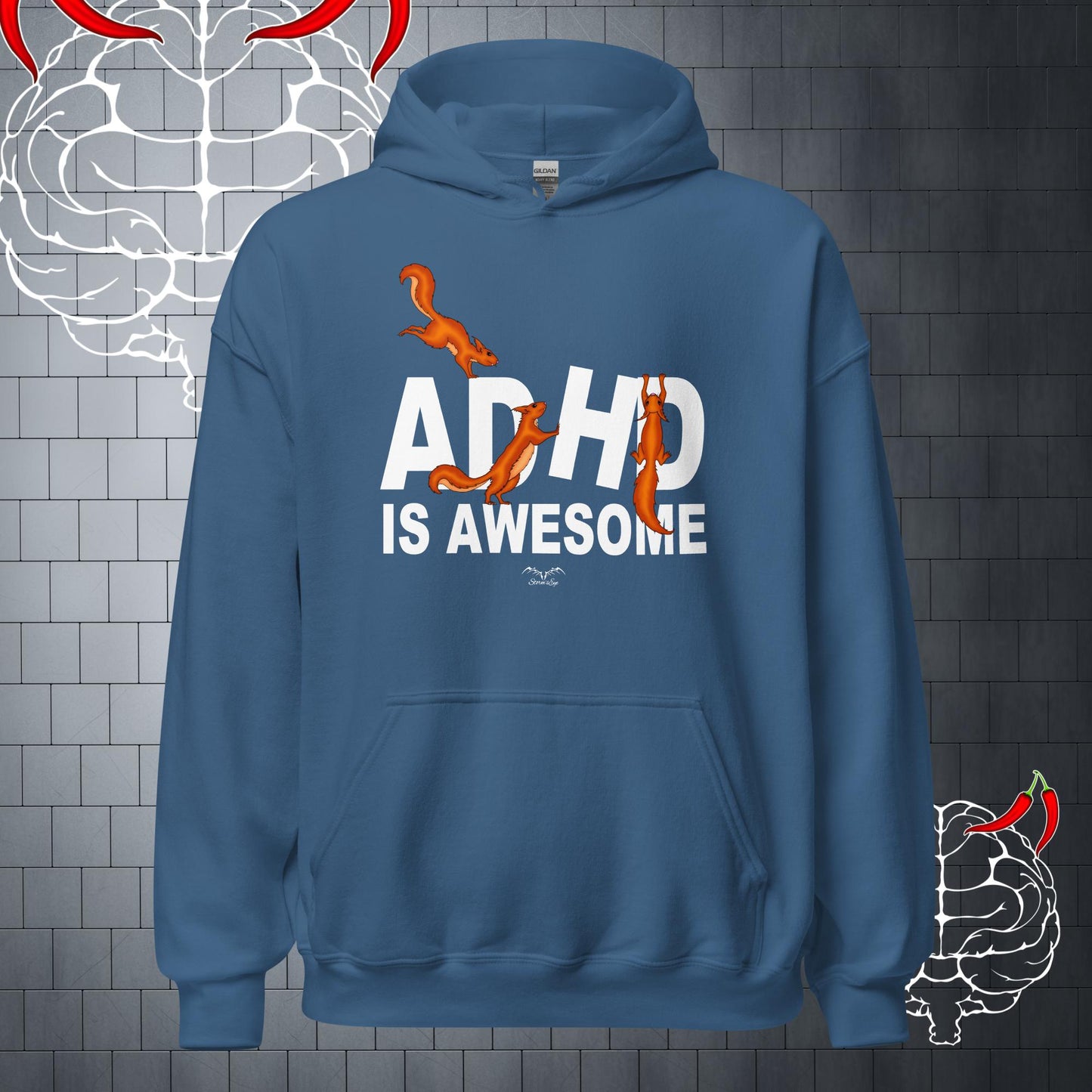 ADHD Is Awesome neurodiversity Hoodie, blue by Stormseye Design