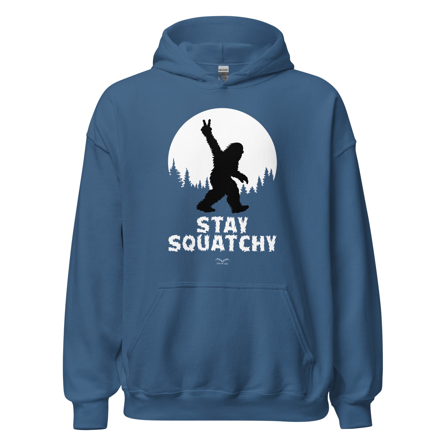 sasquatch bigfoot hoodie blue by stormseye design