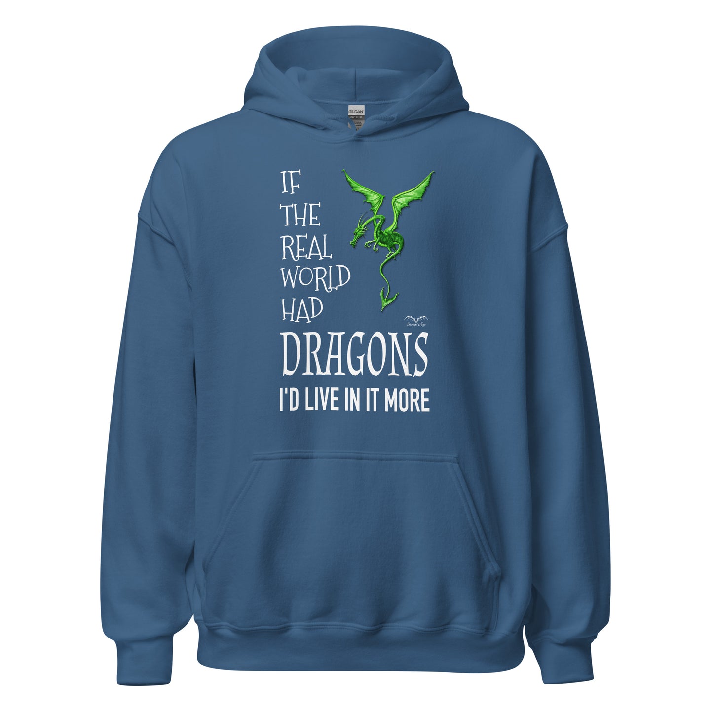 Real World dragons hoodie, blue, by Stormseye Design