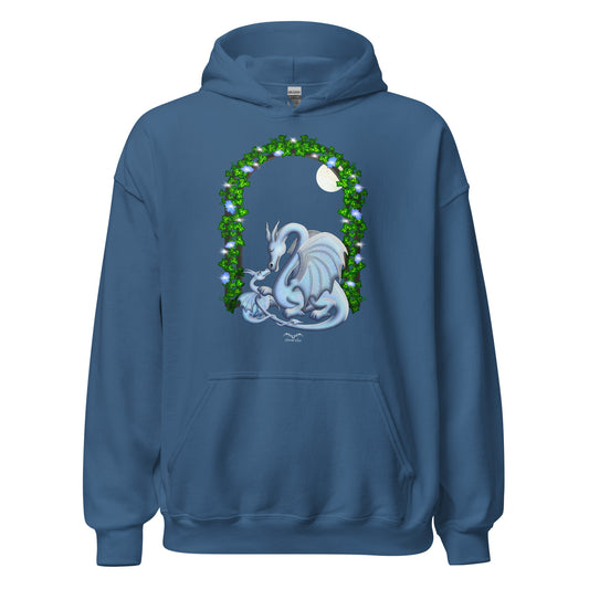 Mum and baby dragon hoodie, blue, by Stormseye Design