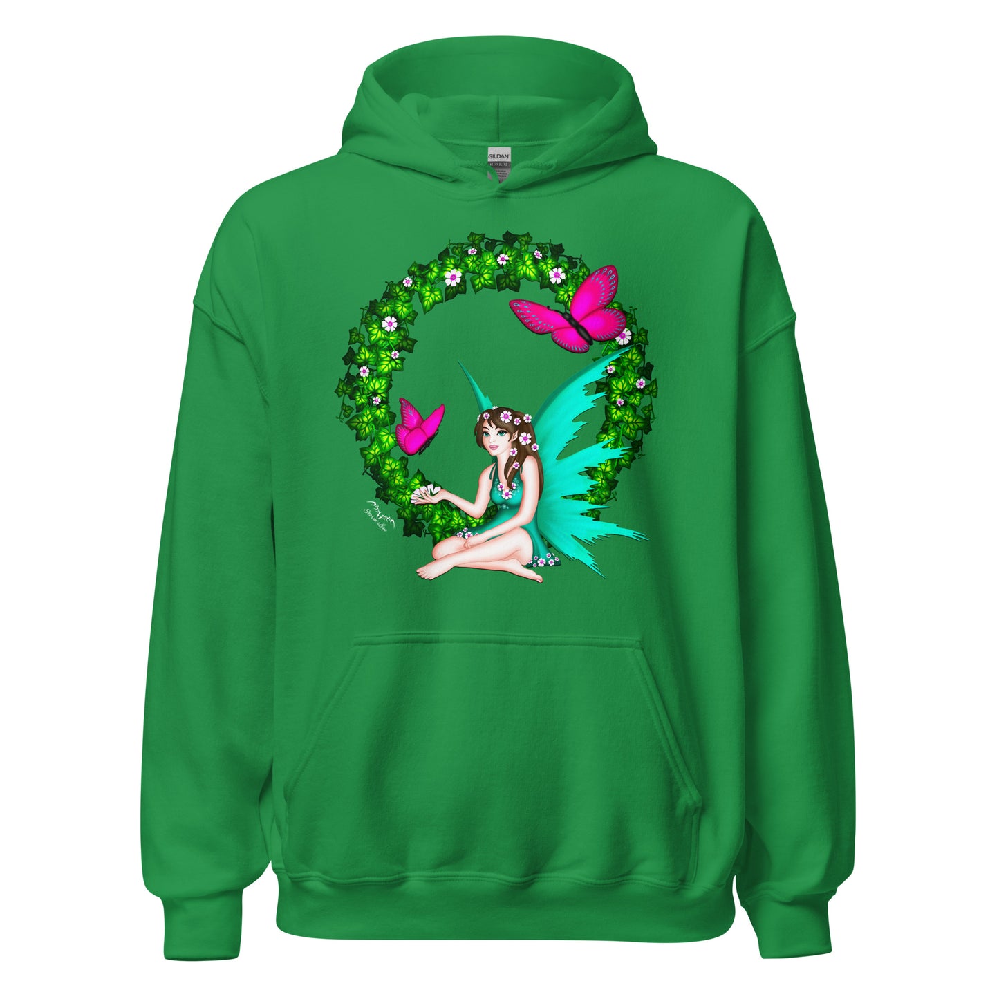 butterfly fairy hoodie bright green, by stormseye design
