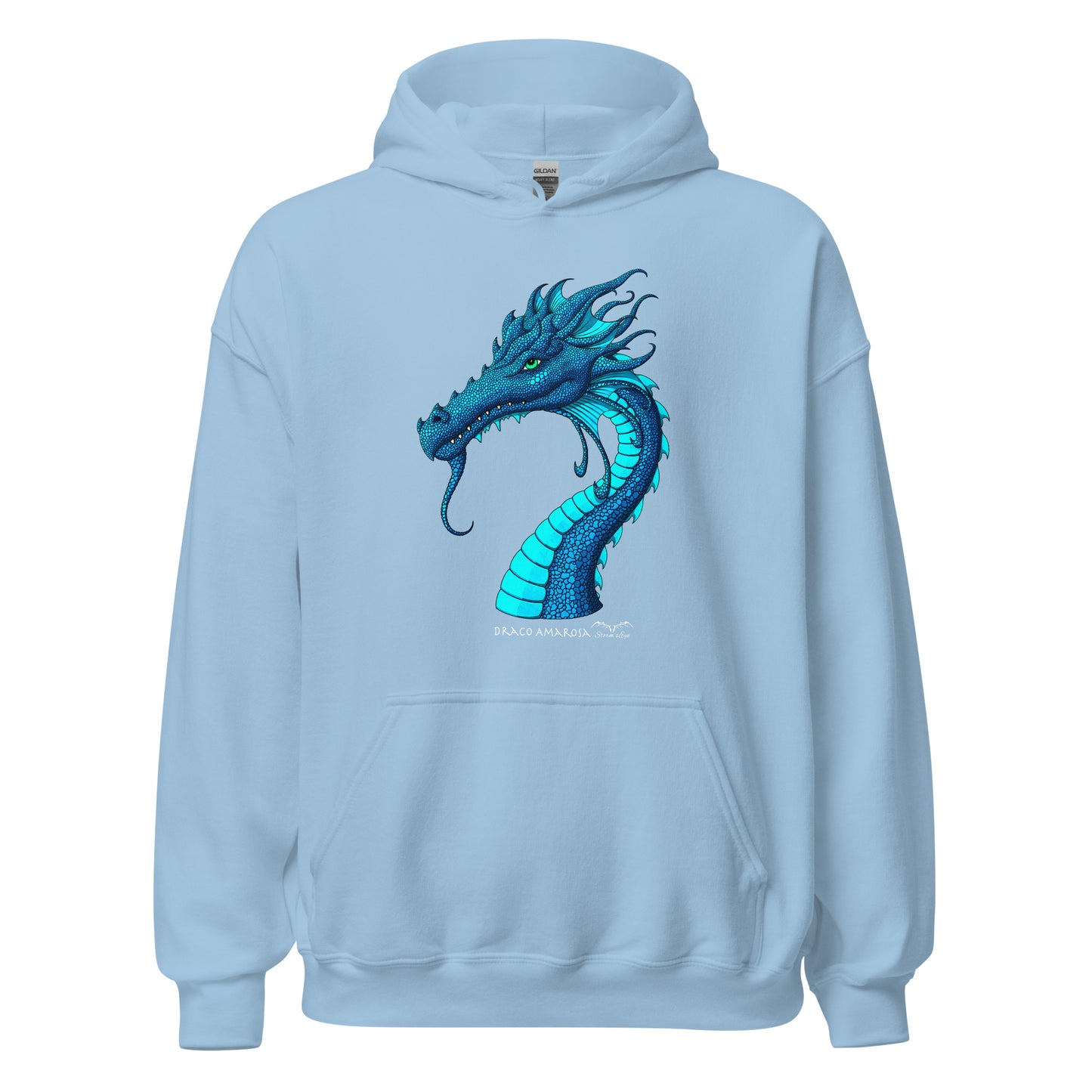 amarosa dragon fantasy hoodie light blue by stormseye design