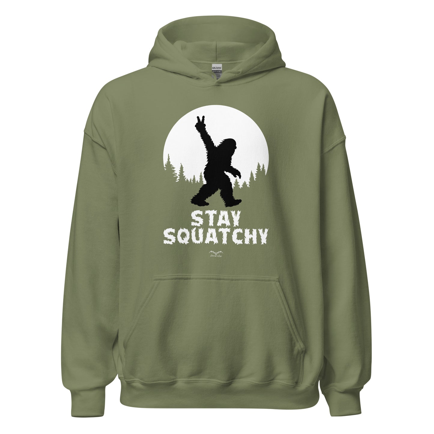 sasquatch bigfoot hoodie army green by stormseye design